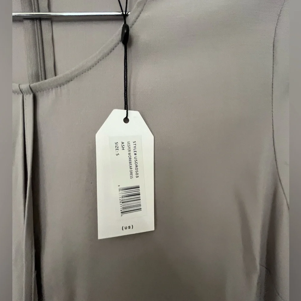 Universal Standards Vesper Polina Dove Gray Drape Dress Workdress NO BELT - Picture 8 of 16
